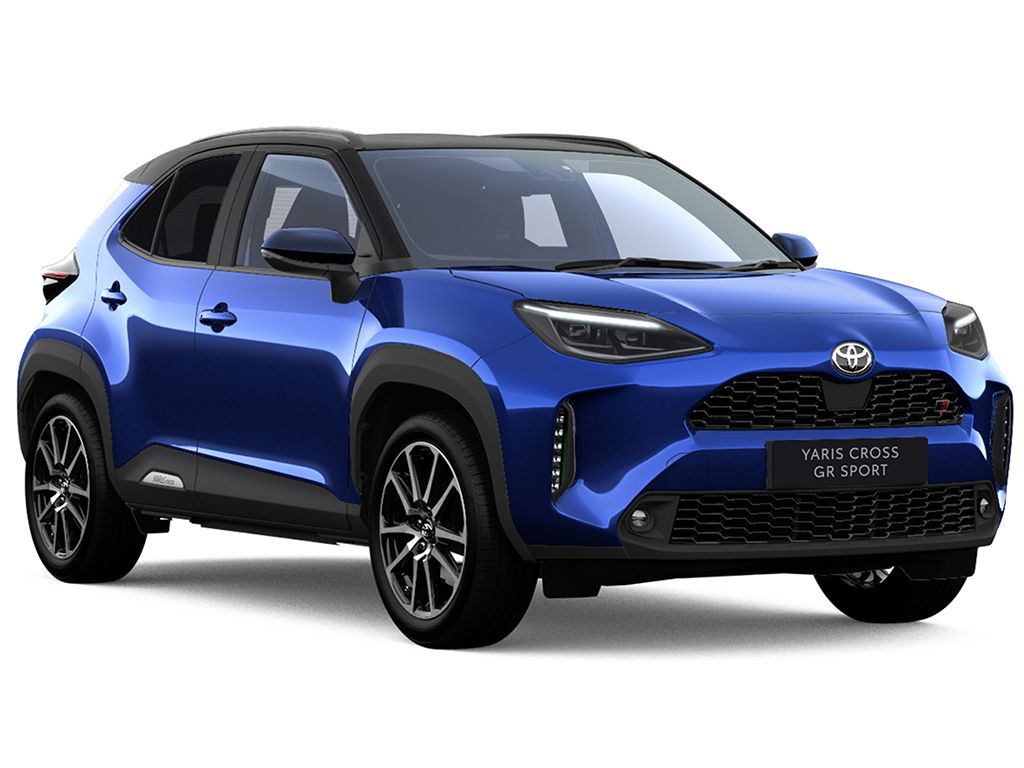 Automatic driving lesson car, blue Toyota Yaris Cross
